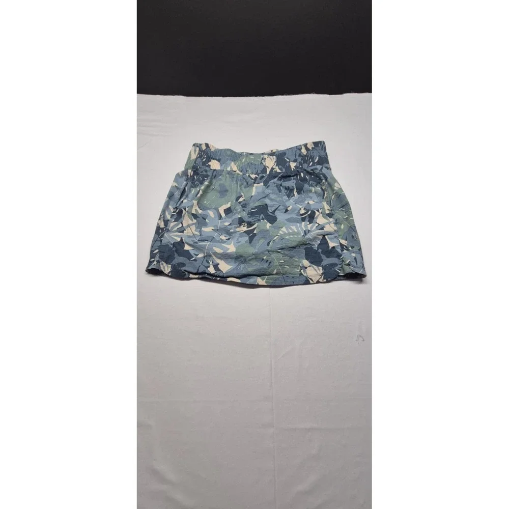 Zuda women's blues/green floral pattern athletic skort pockets sz MP golf tennis